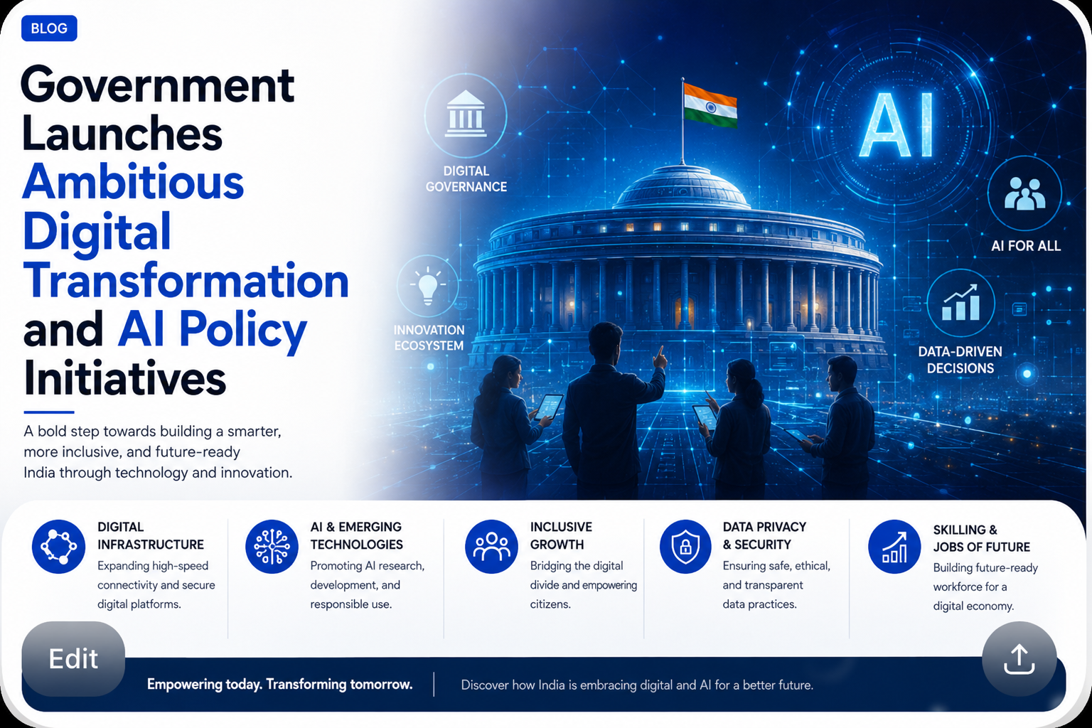 Government Launches Ambitious Digital Transformation and AI Policy Initiatives