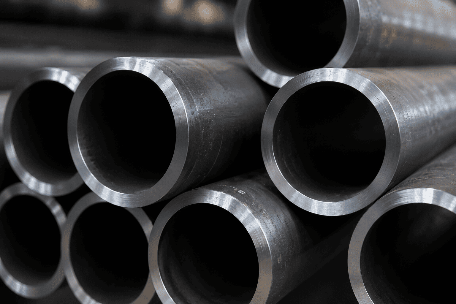 Assorted ASTM A234 WPB pipe fittings for industrial use displayed on a steel surface, showcasing elbows, tees, and reducers in a metal manufacturing environment.