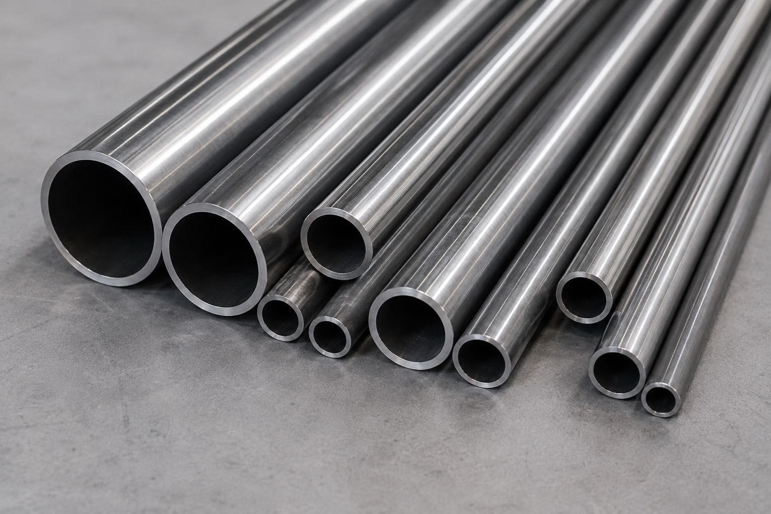 4130 chromoly steel tubes stacked in a UK warehouse with a British flag in the background, highlighting metal industry quality.
